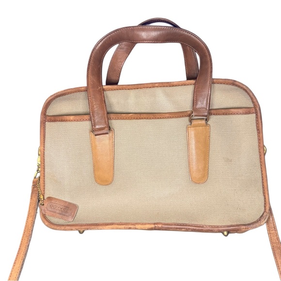 COACH RARE Vintage Coach Skinny Flight Satchel Twill NYC with Hang Tag - Picture 3 of 15